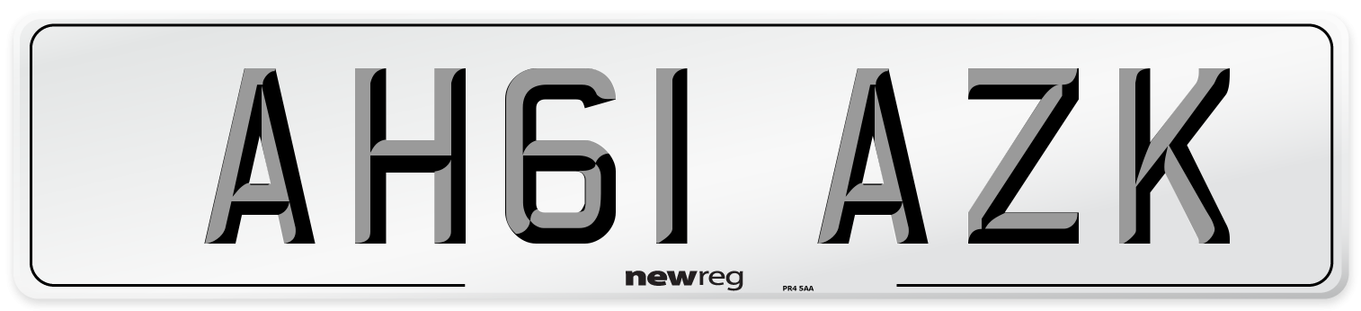 AH61 AZK Number Plate from New Reg